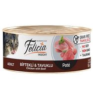 Felicia Insight Biftek ve Tavuk Etli Kıyılmış Tahılsız 85 gr Kedi Konservesi