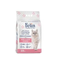 Felin 10 lt Bebek Pudrası Kokulu İnce Taneli Bentonit Kedi Kumu