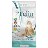 Felin 10 lt Natural İnce Taneli Kokusuz Beyaz Bentonit Topaklanan Kedi Kumu