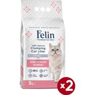 Felin 2x5 lt Bebek Pudrası Kokulu Kedi Kumu