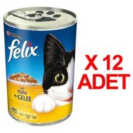 Felix 12 Adet x 400 gr Tavuklu Kedi Konservesi