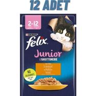 Felix 12x85 gr Junior Tavuklu Yavru Kedi Yaş Maması