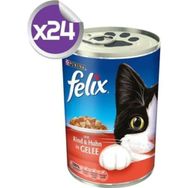 Felix 24x400 gr Purina Sığır Etli ve Tavuklu Kedi Konservesi