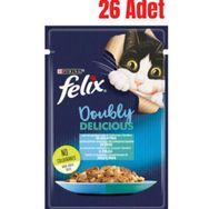 Felix 26x85 gr Çifte Lezzet Somon ve Sardalyalı Konserve Kedi Maması