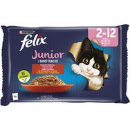 Felix 4x85 gr Ekonomik Paket Yavru Kediler İçin Sığır Etli ve Tavuklu Tam Yaş Kedi Maması