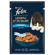 Felix 80 gr Sos İçinde Ton Balıklı Lezzetli Et Dilimleri Yetişkin Kedi Konservesi