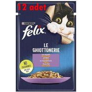 Felix 85 gr 12 Adet Pouch Le Ghiottonerie Kuzu Etli Yaş Kedi Maması