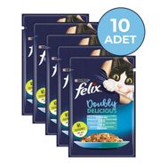 Felix Çifte Lezzet Somon ve Sardalya 85 gr x 10 Adet Yaş Kedi Maması