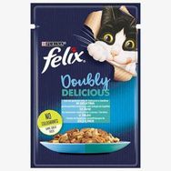 Felix Çifte Lezzet Somonlu ve Sardalyalı Yaş 6x85 gr Kedi Maması