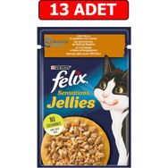 Felix Havuçlu Jöle Içinde Tavuklu 85 gr 13 Adet Pouch Kedi Konserve Kedi Islak Mamas Yaş Kedi Maması