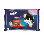Felix Multi Pouch 85 gr 4 Adet Junior Sığır Etli ve Tavuklu Yavru Yaş Kedi Maması
