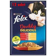 Felix Pouch Doubly Delicious Sığır Etli ve Tavuklu Yaş 12x85 gr Kedi Maması