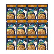 Felix Pouch Sensations Jellies Tavuk Etli ve Havuçlu 12x85 gr Yaş Kedi Maması