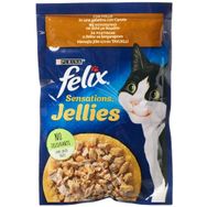 Felix Pouch Sensations Jellies Tavuk Etli ve Havuçlu 26x85 gr Yaş Kedi Maması
