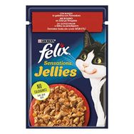 Felix Sensations Jellies Sığır Eti ve Domatesli Yaş 26x85 gr Kedi Maması