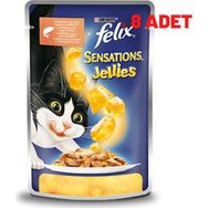 Felix Sensations Somonlu ve Karidesli Yaş 8x85 gr Kedi Maması