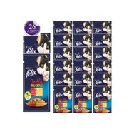 Felix Sığır Eti ve Kümes Hayvanlı Karışımı Yetişkin 26x85 gr Yaş Kedi Mama