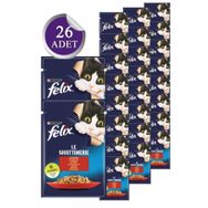 Felix Sığır Etli 85 gr 26 Adet Yaş Kedi Maması