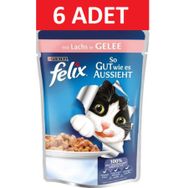 Felix Somon Balıklı Pouch Yaş 6x100 gr Kedi Mama