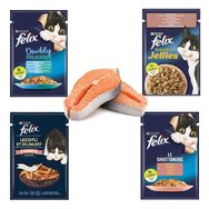 Felix Somon Paketi Somonlu Karışık 12 Adet Yetişkin Kedi Yaş Maması