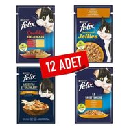 Felix Tavuk Paketi Tavuklu Karışık 12 Adet Yetişkin Kedi Yaş Maması