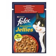Felix/Purina Sensation Sığır Etli ve Domatesli Jel Pouch 85 gr Yetişkin Kedi Konservesi