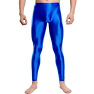 Feoya Clubwear Mavi Parlak Metalik Erkek Uzun Tayt Pantalon