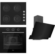 Ferre Flowart Basic CS205 - XE62CS - D063 Siyah 3'lü Ankastre Set