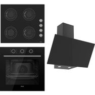 Ferre Flowart Basic CS205 - XE62CS - D077 Siyah 3'lü Ankastre Set