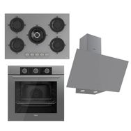 Ferre Flowart Basıc RS038 - XE62CPR - D079 Gri 3'lü Ankastre Set