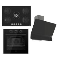 Ferre Flowart Basıc Serisi RS035 - XE62CS - D080 Siyah 3'lü Ankastre Set