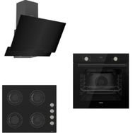 Ferre Flowart CS D063 - CS205 - QMS63CS Siyah 3'lü Ankastre Set