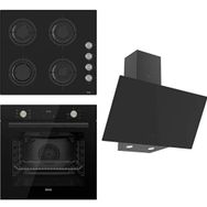 Ferre Flowart CS205 - QMS63CS -D077 3'lü Siyah Ankastre Set