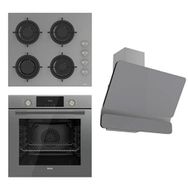 Ferre Flowart CS208 - QMS63CPR -D082 3'lü Gri Ankastre Set