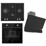 Ferre Flowart ED075 - QMS63CS -D080 3'lü Siyah Ankastre Set