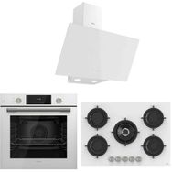 Ferre Flowart Luxury RS Mega D078 - RS036 - QMS63CB 3'lü Beyaz Ankastre Set