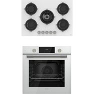 Ferre Flowart QMS63CB - RS036 Beyaz 2'li Cam Ankastre Set