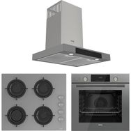 Ferre Flowart Serisi D102 - CS208 - QMS63CPR Gri Mega 3'lü Ankastre Set