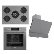 Ferre Flowart Serisi QMS63CPR - RS038 - D082 Gri 3'lü Ankastre Set