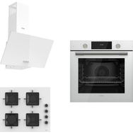 Ferre New White Flowart QMS63CB -SS206 - D087 Beyaz 3'lü Ankastre Set