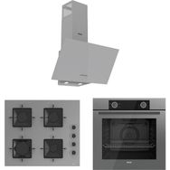 Ferre Pure SS Serisi D088 - SS208 - XE61CPR Gri 3'lü Ankastre Set
