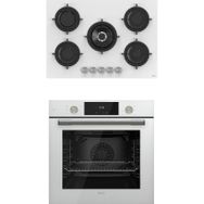 Ferre QMS63CB - RS036 Beyaz Cam 2'li Ankastre Set