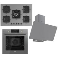 Ferre QMS63CPR - SS038 - D079 Gri 3'lü Ankastre Set