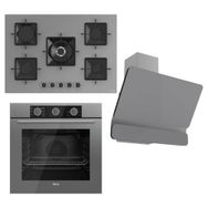 Ferre QXE62CPR - SS038 - D082 Gri 3'lü Ankastre Set