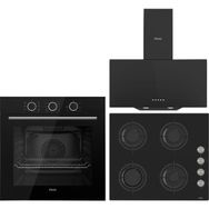 Ferre QXE62CS - CS205 - D086 Siyah 3'lü Ankastre Set