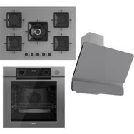 Ferre Steamart-Fryart SS038 - QEP64CPR - D082 Gri 3'lü Ankastre Set