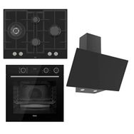 Ferre Steamart ve Fryart ED075 - XE64CS -D077 3'lü Siyah Ankastre Set