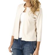 Fiauli Placket Slim Fit Kırpılmış Düz Renk Kayısı Kadın Hırka