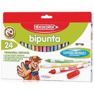 Fibracolor Bipunta Kalın İnce Çift Uçlu 24 Renk Keçeli Kalem