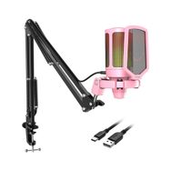 Fifine Ampligame A6T RGB USB Pembe Yayıncı Mikrofon Seti